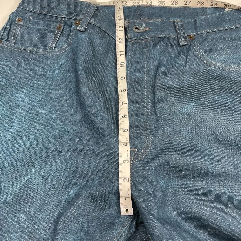 Levi’s Jeans Denim 501 Button Fly White Oak Cone Denim High Waist Straight Blue
